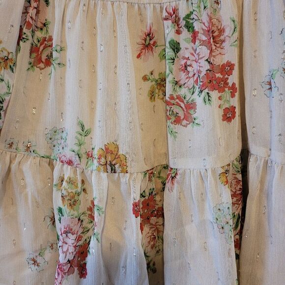 Zara Floral Kids Dress in Cream and Pink - Picture 4 of 5